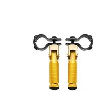 Foot Pegs Moto Folding Rear Footrest Pedal 30mm-32mm For Motorcycle Footpegs(Gold)