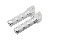 Foot Pegs Motorcycle CNC Aluminum 1 Pair Retro Footrests Foot Pegs Pedals Motorcycle Footrests(Silver)