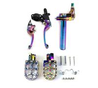 Foot Pegs Pedals Universal Footrests Pedals Pegs/Clutch Brake Handle Drum Lever/22mm Accelerator Throttle Twist Grips Handlebar Motorcycle FootPegs(G)