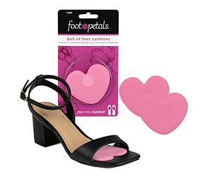 Foot Petals Long Lasting Pain Relief, Women's High Heel Insert Metatarsal Pads to Prevent Sliding 1 Pair, Pink, Medium UK