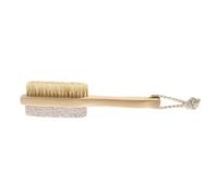 Foot Pumice Stone and Bristle Brush with Wooden Handle | Exfoliating Callus Remover Smooth Skin Care Tool, for Feet and Body Skin, Home or Spa Use