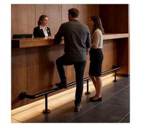Foot Rail Under Counter Foot Rest with Mounting Brackets, Stainless Steel Tubing for Kitchen Island and Pubs, Space Saving Design