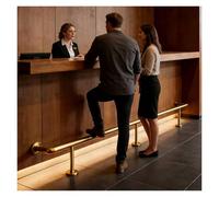 Foot Rail Under Counter Foot Rest with Mounting Brackets, Stainless Steel Tubing for Kitchen Island and Pubs, Space Saving Design