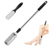Foot Rasp with Long Handle, 24" Stainless Steel Foot File Callus Remover and 9" Daul Sided Feet Grater Set, Professional Feet, Dead Skin, Cracked Heels Foot Scrubber Scraper Tool for Pregnant, Elderly
