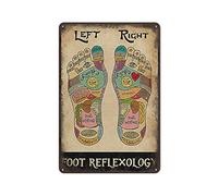 Foot Reflexology Massage Therapist Vertical Poster,Reflexology Chart,Massage Therapist Office Decor Door Wall School Farm Kitchen Hospital Metal Sign 12x8 inch Gift for Friends,Family