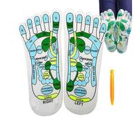 Foot Reflexology Socks, Reflexology Socks Set, Five Toe Separate Socks Massage Socks, English with Massage Aid Foot Pressure Reflex Socks for Women Men