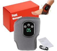 Foot Renew Triple Method Massager, Portable Wireless Electric Foot Massager for Neuropathy, Customizable Massage with 3 Vibration Modes & 5 Heat Levels for Circulation and Muscle Recovery (Gray,1pc)