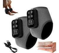 Foot Renew Triple Method Massager, Warming Ankle Massager for Pain Relief with Mugwort Sachet, Heat Therapy,Compression,Shiatsu Kneading,Wireless Portable Foot Massagers for Home,Travel (Grey,2pcs)