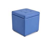 foot rest desk Storage Ottoman Faux Leather Footrest Seat Coffee Table Toy Chest with Non-slip Feet Storage Footstool for Living Room and Bedroom Easy to Move (F)
