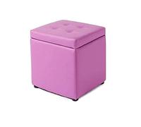 foot rest desk Storage Ottoman Faux Leather Footrest Seat Coffee Table Toy Chest with Non-slip Feet Storage Footstool for Living Room and Bedroom Easy to Move (C)