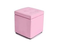 foot rest desk Storage Ottoman Faux Leather Footrest Seat Coffee Table Toy Chest with Non-slip Feet Storage Footstool for Living Room and Bedroom Easy to Move (B)