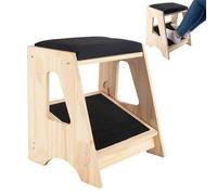 Foot Rest for Under Desk, Adjustable Under Desk Foot Rest with 300lbs Capacity, Wooden Foot Stool with Non-Slip Padding for Office & Home Use
