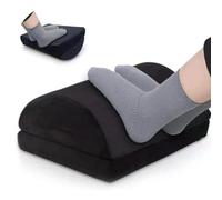 Foot Rest for Under Desk at Work, 2 Height Adjustable Foot Stool, Ergonomic Memory Foam Footrest for Office or Home, Back & Leg Pain Relief (Color : Black, Size : 43 * 30 * 15cm)