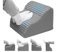 Foot Rest for Under Desk at Work, 3-Tier Foot Stool with Massage Dots and Thick High-Density Foam, Ergonomic Footrest with Washable Cover for Home and Office, Back, Legs & Hip Pain Relief, Grey