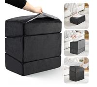 Foot Rest for Under Desk at Work, Adjustable Footrest for Office Chair & Gaming Chair,Ergonomic Footrest Pillow Desk Foot Stool with Washable Cover for Home, Airplane, Travel (Black)