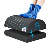 Foot Rest for Under Desk at Work, Adjustable Height Memory Foam Foot Stool with Washable Cover-Comfortable Footrest, Ergonomic Footrest for Under Desk, Office Chair (Black P)