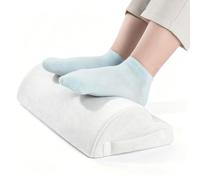 Foot Rest for Under Desk at Work Memory Foam Foot Cushion Ergonomic with Removable Washable Cover,for Home,Office,Chair,Car (White,M:42x22x12cm)