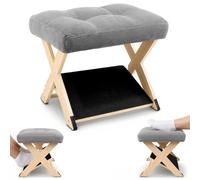 Foot Rest Under Desk 3-Level Adjustable Under Desk Footrest w/Non-Slip EVA & Floor Pads Ergonomic Wooden Foot Stool for Posture & Leg Relief - Ideal for Office Workers Gamers Home Use