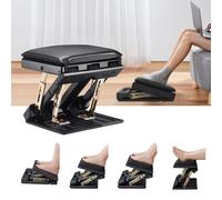 Foot Rest Under Desk, SenDeluz Ergonomic Foot Rest 4 Level Height Adjustable Folding Footstool Non-Slip Foot Leg Rest with Massage Function Soft Pads