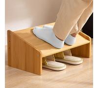 Foot Rest Under Desk with 3 Height Position, Foot Stools for Raising Your Leg Up, Natural Bamboo Foot Stool, Under Desk Foot Rest for Home and Office Chairs