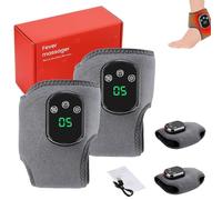Foot Revive Massager,Heated Ankle Wrap,Wireless and Portable 3-in-1 Massager,with 5 Heat Leavel,3 Vibration Mode,for Achilles Tendinitis and Plantar Fasciitis (2Pcs)