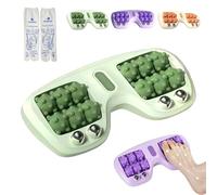 Foot Roller Massager Plantar Fasciitis, Foot Roller Massager for Circulation, Portable Dual Feet Massagers Rollers, Relajador De Pies De 12 Rodillos (Green)