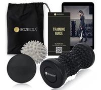 Foot Roller, Spiky Massage Ball & Lacrosse Ball Set | 1x Foot Massager Roller, 1x Spiky Ball, 1x Lacross Ball | Foot Roller for Plantar Fasciitis, Back, Legs, Feet Relief | Incl. Video, Poster & Bag