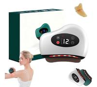 Foot Scraper, Foot Massager, 2026 New Red Light/Heat/Vibration 3-in-1 Gua Sha Device, Heated Muscle Scraper, 12 Massage Levels and 12 Heat Levels, for Feet Legs Arms Bac & Face (White)