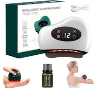 Foot Scraper,Heated Gua Sha, 4-in-1 Plantar Fasciitis Massager,Vibration Device for Muscle Care, Deep Tissue Massage for Feet Calves Neck,Shoulders Back with 10ml Oil (White)