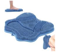 Foot Scrubber for Shower, 12x11 Inch 3D Segmented Bristles Shower Foot Scrubber Mat with Non-Slip Suction Cup, Exfoliates & Massage Cleaning Mat with Hanging Hole