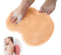 Foot Scrubber for Shower, 2025 New Foot Cleaner Massager, with Non-Slip Suction Cups - Cleans, Smooths, Exfoliates & Massages Your Feet, Improves Foot Circulation & Soothes Tired Feet (Orange)