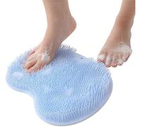Foot Scrubber For Shower And Body Brush Set Silicone Rub Back Brush Bathroom Non-slip Wash Pad Shower Massage Mat With Sucker Bath Foot Brush For Women Foot Washing Brush (Color : Blue)