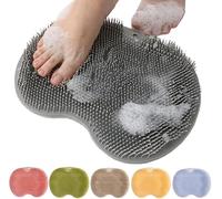 Foot Scrubber for Shower, Foot Cleaner Massager, with Non-Slip Suction Cups- Cleans, Smooths, Exfoliates & Massages Your Feet Without Bending, Improve Foot Circulation & Soothes Tired Feet (Grey)