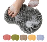 Foot Scrubber for Shower, Foot Cleaner Massager, with Non-Slip Suction Cups- Cleans, Smooths, Exfoliates & Massages Your Feet Without Bending, Improve Foot Circulation & Soothes Tired Feet (Gray)