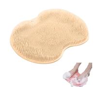 Foot Scrubber for Shower - Hands-Free Silicone Foot Cleaner & Massager Mat with Strong Non-Slip Suction Cups, Exfoliates Calluses & Dead Skin, No Bending Required for Tired Feet (Yellow)