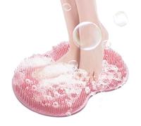 Foot Scrubber for Shower, Non-Slip Suction Cup Foot Cleaner Mat, Exfoliating Massager for Tired Feet, Wall-Mountable Bathroom Accessory for Circulation & Spa Care (Pink)