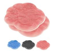 Foot Scrubber for Shower,Silicone Foot Scrubber Mat with Non Slip Suction Cups, s Cleaner Care, Exfoliation, Spa,Foot Mat (Pink-2pcs)