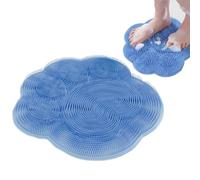 Foot Scrubber for Shower, Silicone Shower Mat, with Suction Cup, Clean Scrub Exfoliate to Soothe Achy Feet, for Care, Exfoliation, Spa, Non-Slip Suction Cups(Blue)