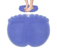 Foot Scrubber in Shower - Non-Slip Soft Bristles Suction Silicone Body Scrub Mat | Wall-Mounted Deep Clean Massage Tool | Hands-Free Back Cleaner Bathtub Spa Brush | for Women, Men, Elderly