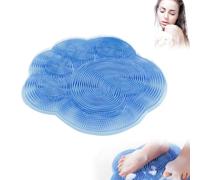 Foot Scrubber Mat for Shower, 2025 Upgrade Silicone Foot Massager Mat for Foot Spa Massage, Effortlessly Foot Bath, Clean Scrub Exfoliate to Soothe Achy Feet, Non-Slip Suction Cups (Blue*1)