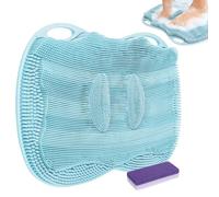Foot Scrubber Mat Large Feet Scrubber Dead Skin with Pumice Stone for Shower Floor Bathtub 2 Pack - Foot Spa Callus Remover Toes Between Brush Exfoliating Cleaner in Shower Non-slip Messager, Blue