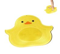 Foot Scrubber Mat Soft Silicone, Cute Duck Shape Silicone Foot Scrubber for Shower, Cute Massage Mat - Shape Non Slip Massage Pad, Easy to Clean, Soft and Comfortable for Everyday Use (Yellow)