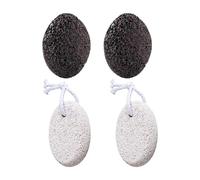 Foot Scrubber Stone - 4 Piece Natural Volcanic Pack & Skin Smoother, Pedicure Spa Accessory, Heel Callus Buffing Tool, Rough Skin Removal Gritty Rock | for Home Spa Travel Women & Men