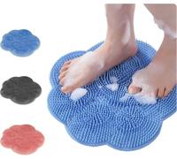 Foot Scrubber - Wall-Mounted Foot Cleaner Massager with Suction Cups, Exfoliating Bath Wash Pad for Tired Feet, No Bending Required