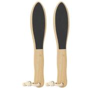 Foot Scrubbing Board Foot Massaging Board 2pcs Pedicure Care Wooden | Black Wood and Sandpaper Build, Safe Foot Protection, Grinding Surface, Compact Hand-held Tool