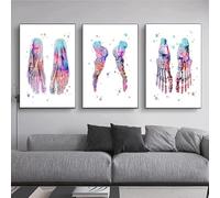 Foot Set Skeleton Canvas Painting, Foot Bones Anatomy Medical Art Print Pictures For Hospitals Wall Pictures Decorative Frameless 30X40Cmx3