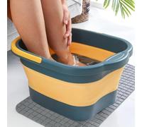 Foot Soaking Bath Basin, collapsibl-e Foot Bath Basin, 43x33.5x22cm Folding Foo-t soak tub, Portable Foott Basi-n Foott Bucket, Foo-t SOA-k Tub with Massaging Rollers and Handle, plasti-c Pedicure