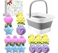 Foot Soaking Tub,Collapsible Bucket,Foot Spa,Foot Bath 16 Pack Foot Soak with Bath Salt and Tea Tree Oil.Foot Bath Soak Tub,Foot Balls for Foot Callus, Dry Cracked, Stubborn Foot Odor Scent.