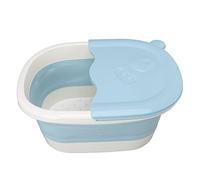 Foot Soaking Tub Foldable Heavy Duty Foot Bath Tub for Relaxation and Therapy at Home Plastic Wash Basin 2 Parts (Blue)