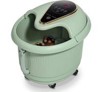 Foot Spa AGER, Heated Bath with 6 Aging Rollers, Adjustable Temperature, Fumigation and Soaking Over The Calf | Red Light Heating Time Setting Household tatic
